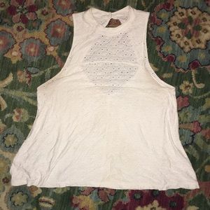 Open back high neck fashion tank